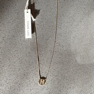 Chan Luu Diamond Initial Coin Necklace